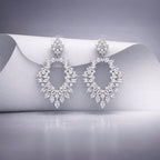 Marquise Crystal Halo Statement Earrings