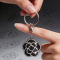 Crystal Embellished Keyring - Midnight Bloom