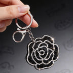 Crystal Embellished Keyring - Midnight Rose