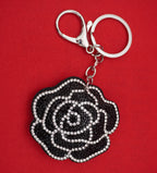 Crystal Embellished Keyring - Midnight Rose