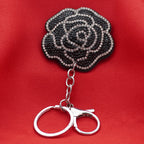 Crystal Embellished Keyring - Midnight Rose