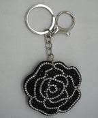 Crystal Embellished Keyring - Midnight Rose