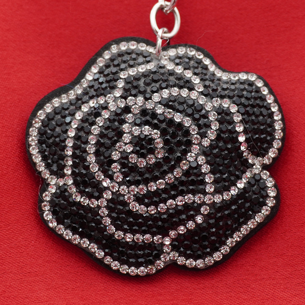 Crystal Embellished Keyring - Midnight Rose