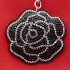 Crystal Embellished Keyring - Midnight Rose