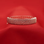 Sparkling American Diamond Elegant Multi-Row Crisscross Statement Bracelet (Free size)