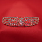 Multi-Row Princess-Cut Leaf Design Bracelet (Free size)