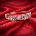Multi-Row Princess-Cut Leaf Design Bracelet (Free size)