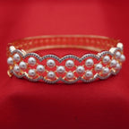 Pearl Scalloped Fashion Gold-Tone Bangle (Free size)