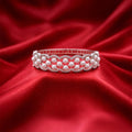Pearl Scalloped Fashion Silver-Tone Bangle (Free size)