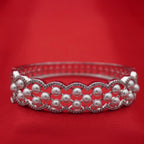 Pearl Scalloped Fashion Silver-Tone Bangle (Free size)