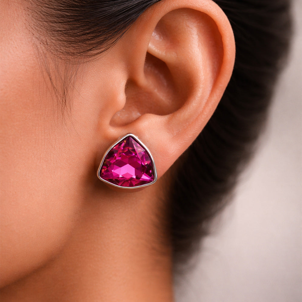 Pink Crystal Stud Earrings