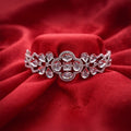 Princess-Cut Leaf Design Bracelet (Free size)