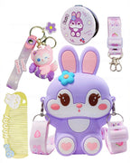 Silicon Bunny Mini Sling Bag with Accessories | Royal Purple