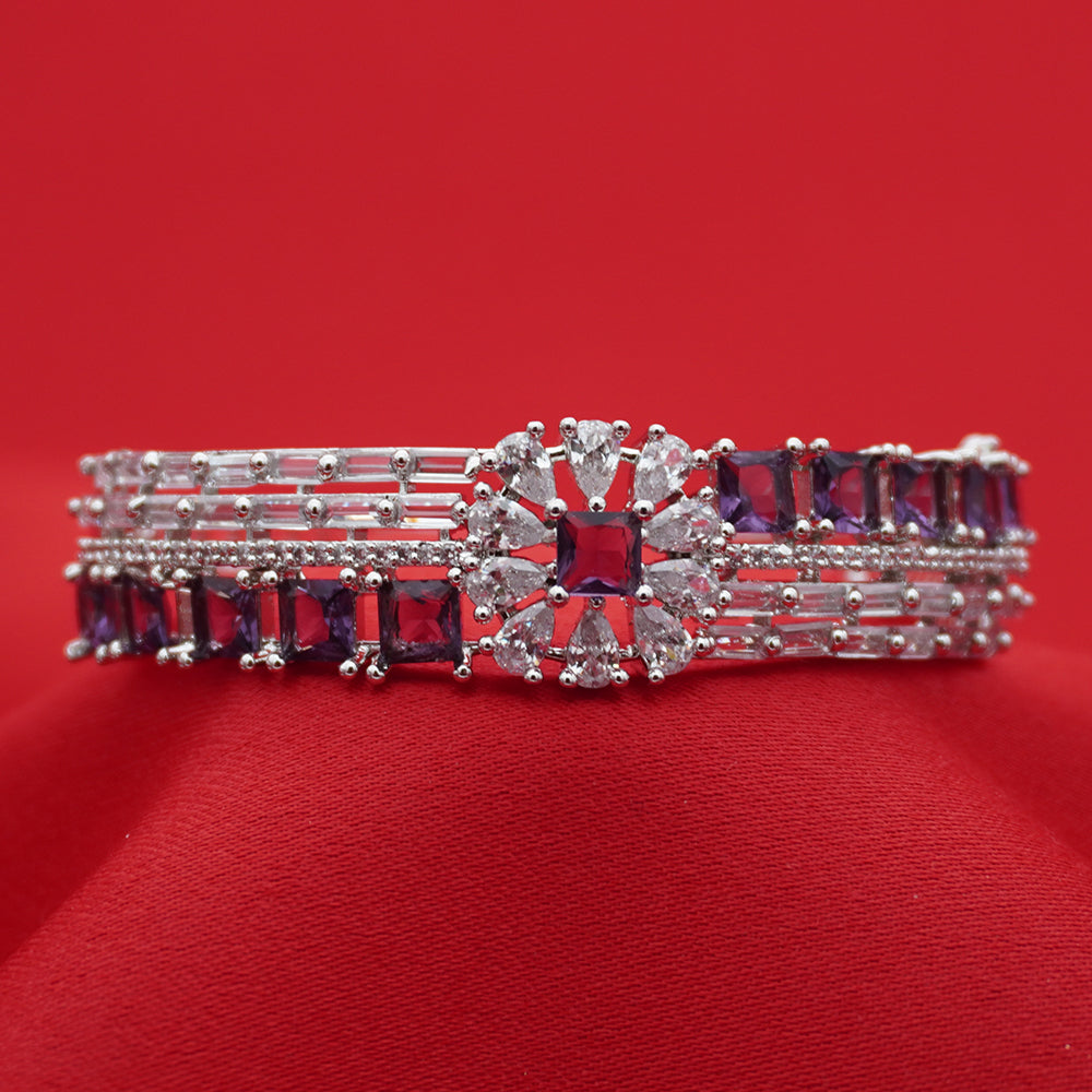 Purple Stone Fashion Bangle (Free size)