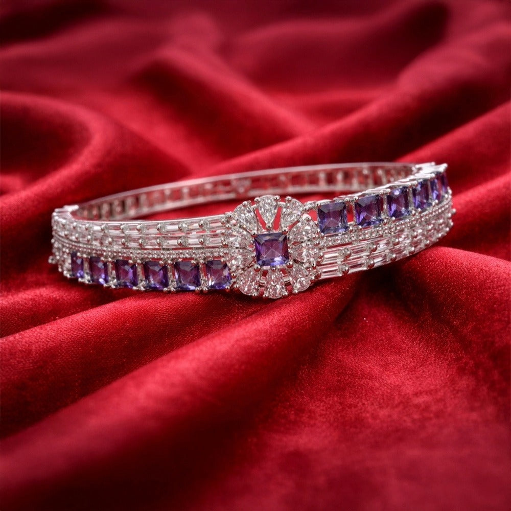 Purple Stone Fashion Bangle (Free size)