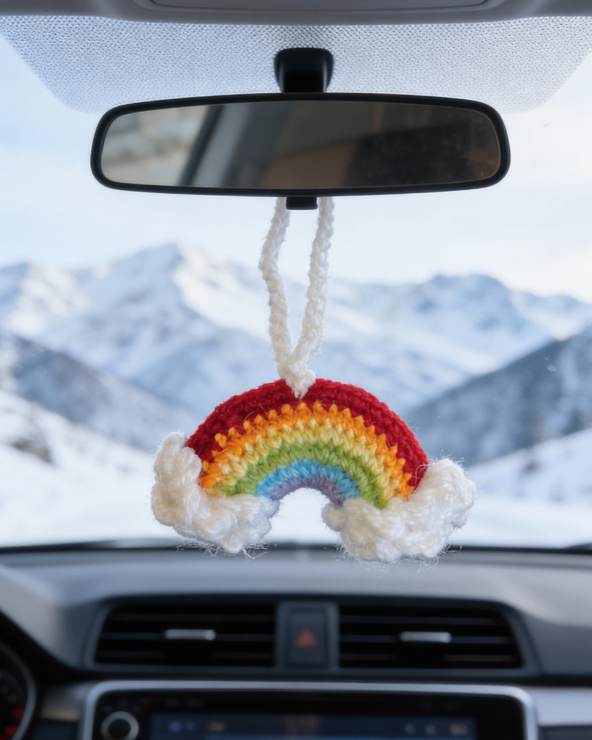 Rainbow Dreams Crochet Hanging Charm – Handmade Cloud & Rainbow Decor