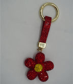 Daisy Sparkle Crystal Keyring - Red