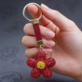 Daisy Sparkle Crystal Keyring - Red