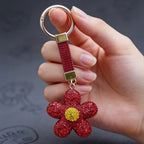 Daisy Sparkle Crystal Keyring - Red
