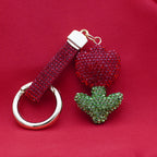 Crystal Floral Keychain Charm - Red
