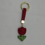Crystal Floral Keychain Charm - Red
