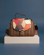 Patchwork Prism – Artisan Satchel with Geometric Flap