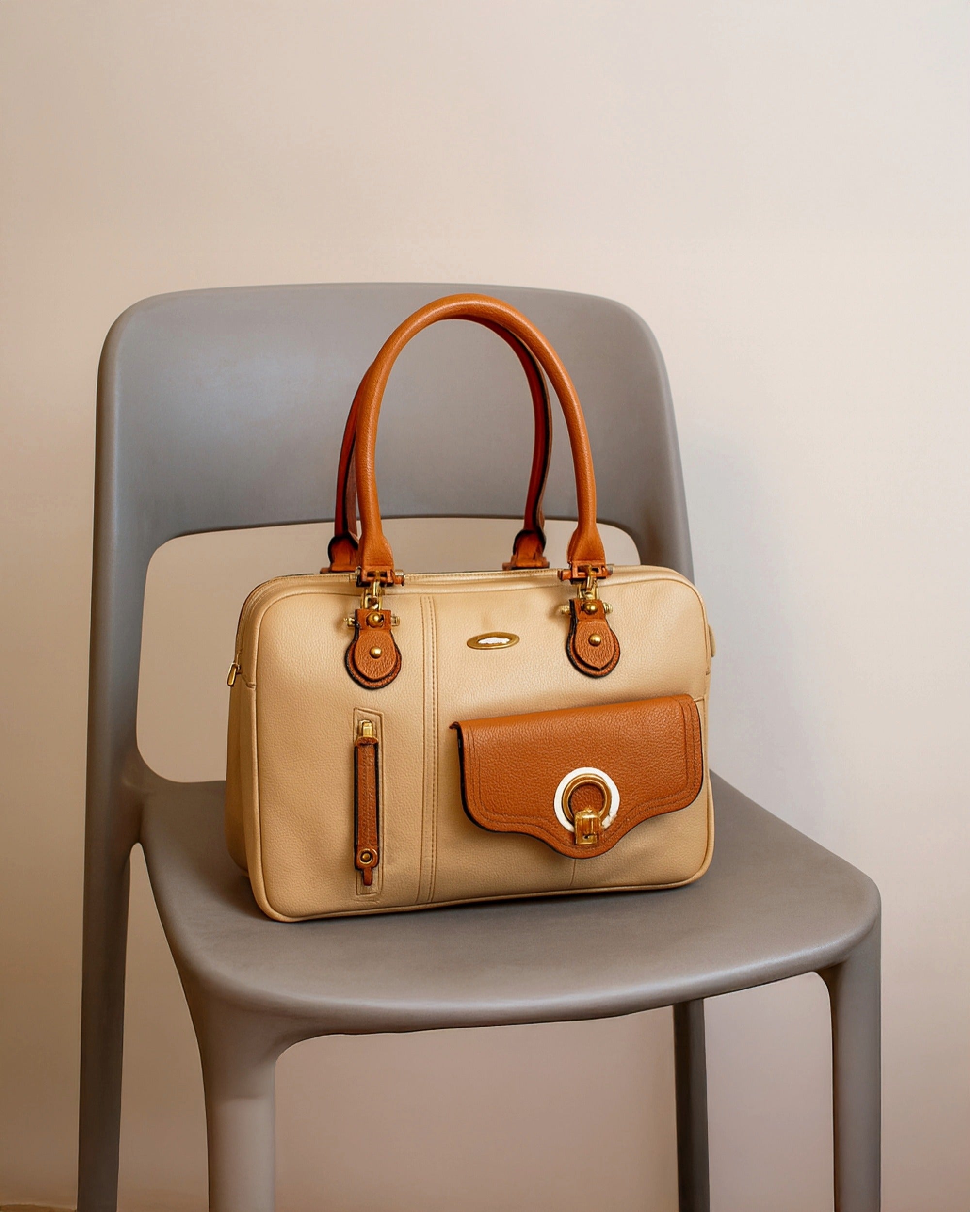 The City Tote | Warm Beige & Classic Tan