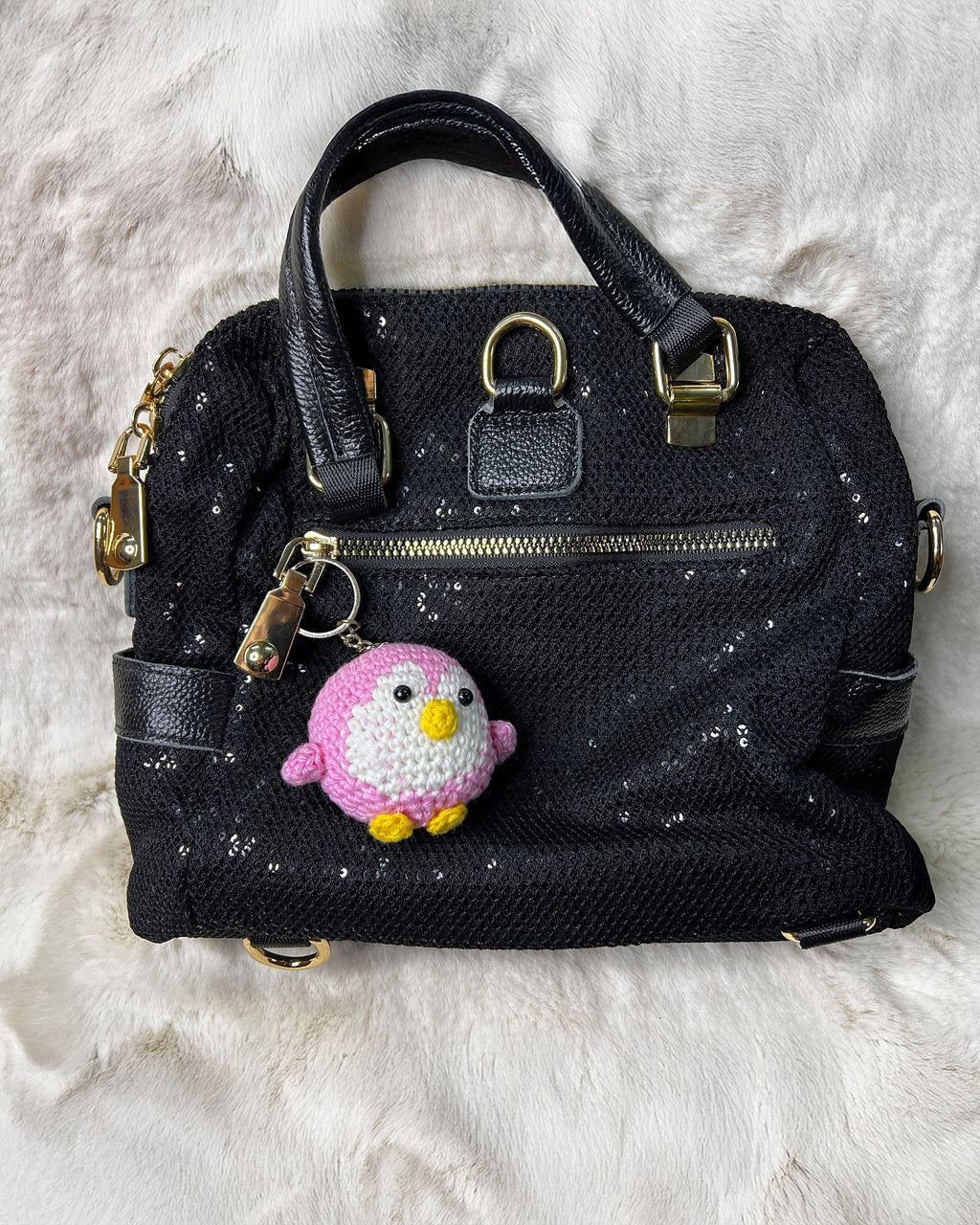 ❄️ Ocean & Arctic Friends – Blush Penguin – Pink & White Amigurumi Charm