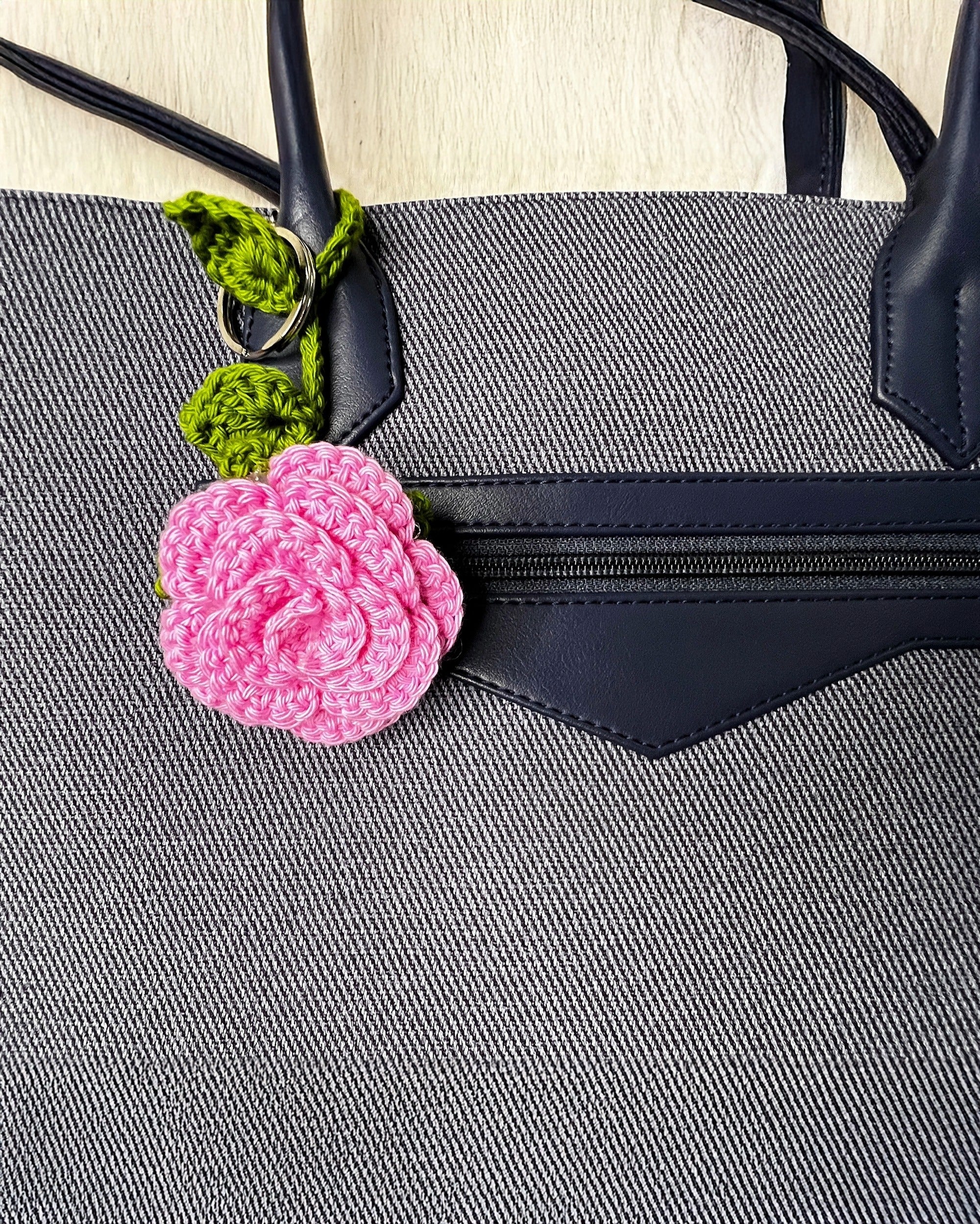 🌸 Blooming Charms - Morning Dew – Pink Rose with Green Leaves