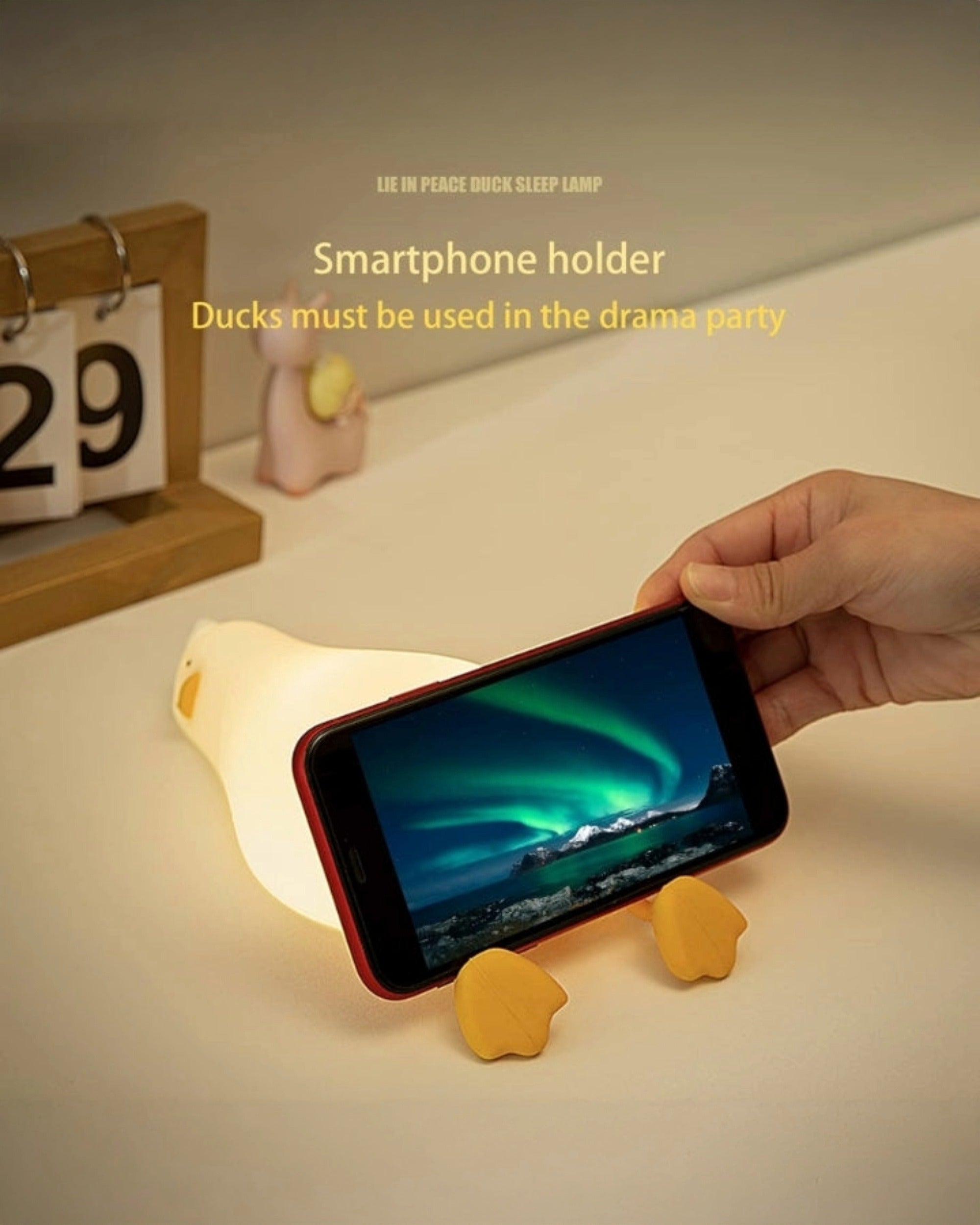 Lying Flat Duck Silicon Night Lamp