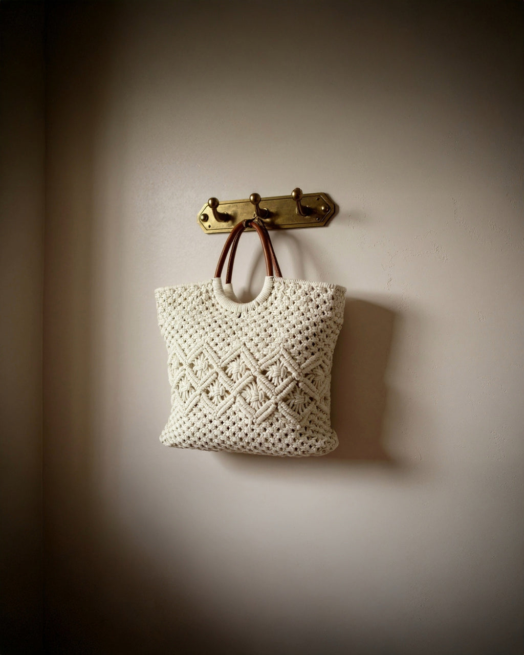 Handcrafted Macramé Tote Bag | Soft White