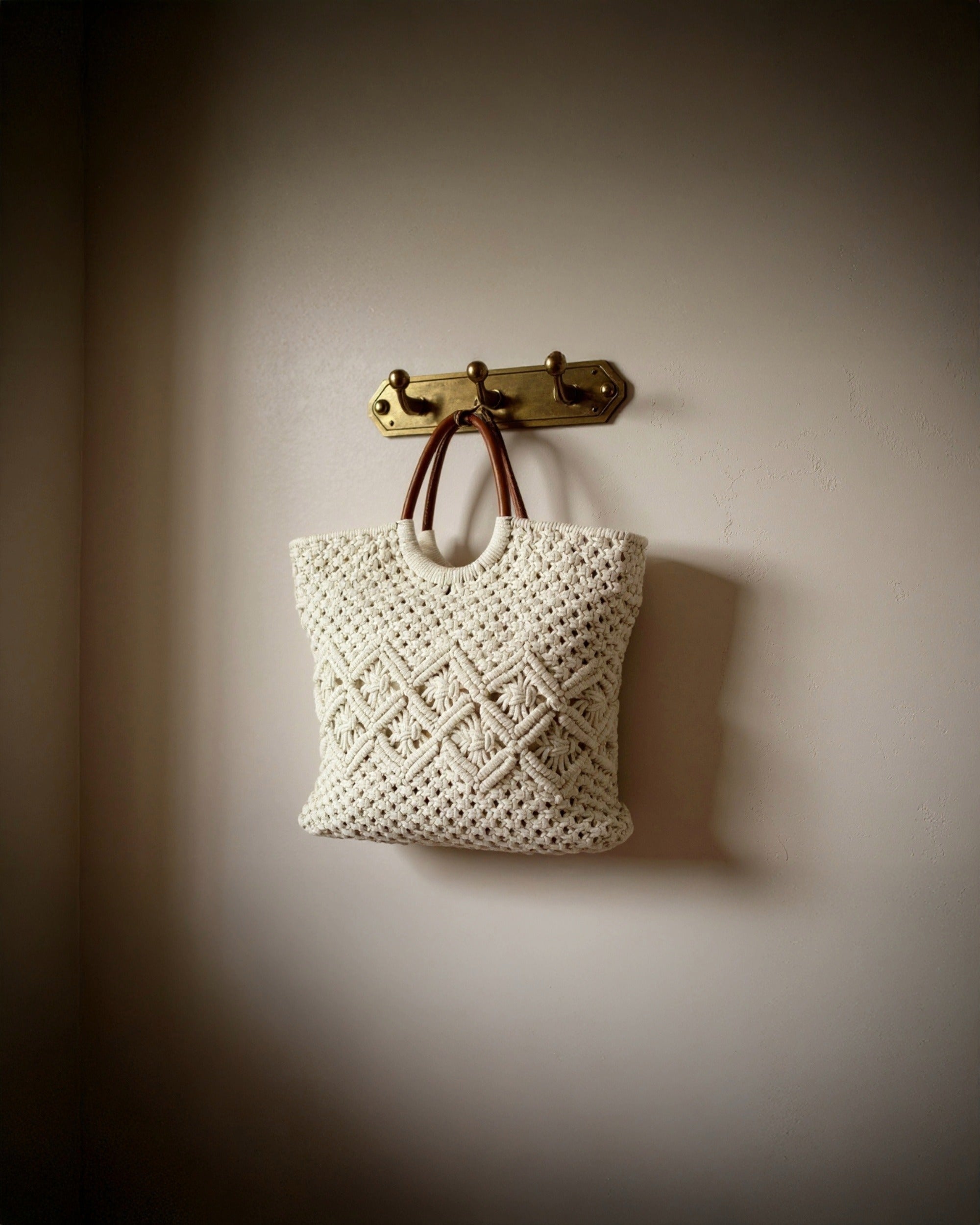 Handcrafted Macramé Tote Bag | Soft White