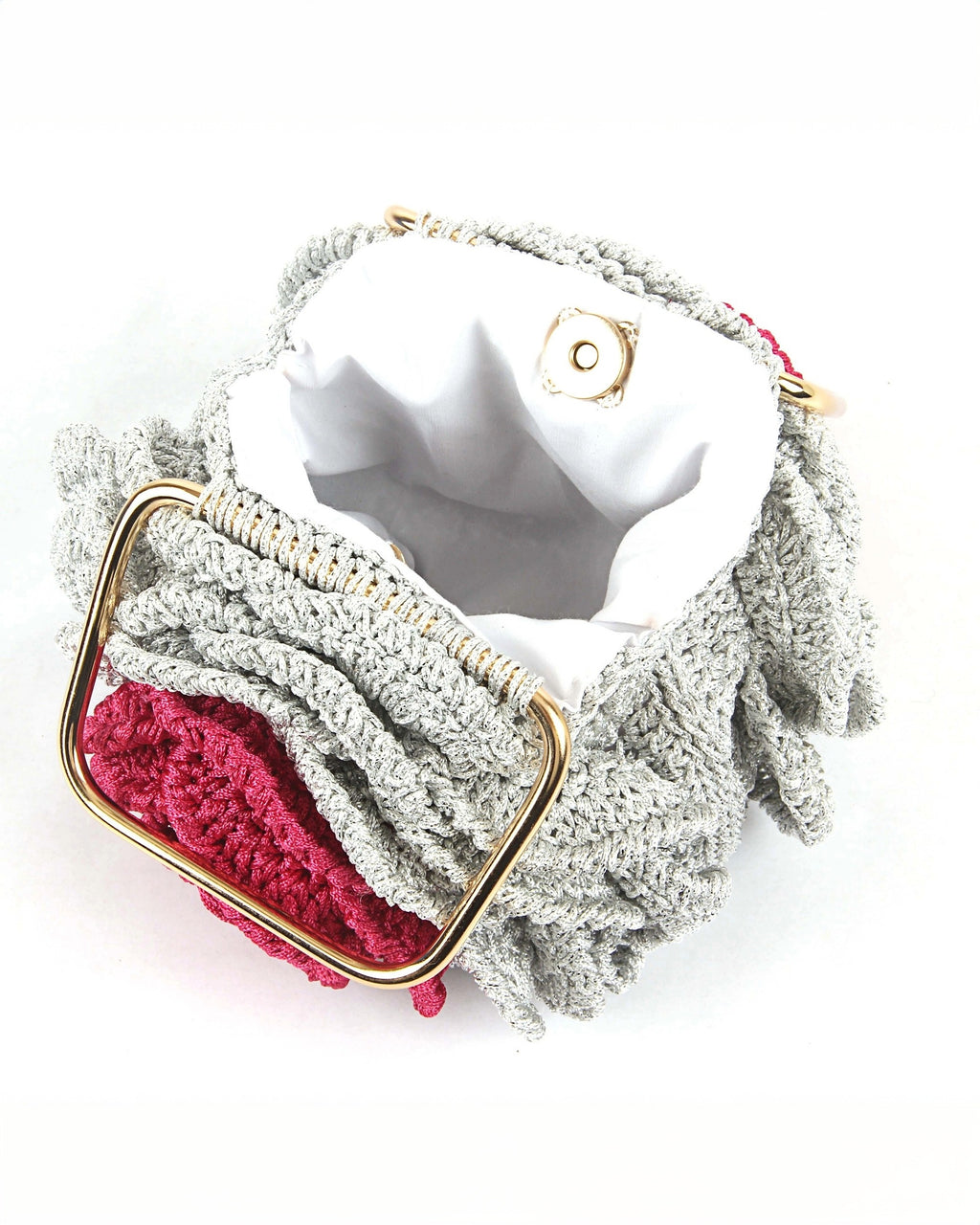 Rosalia - The Handmade Crochet Purse | Grey & Maroon