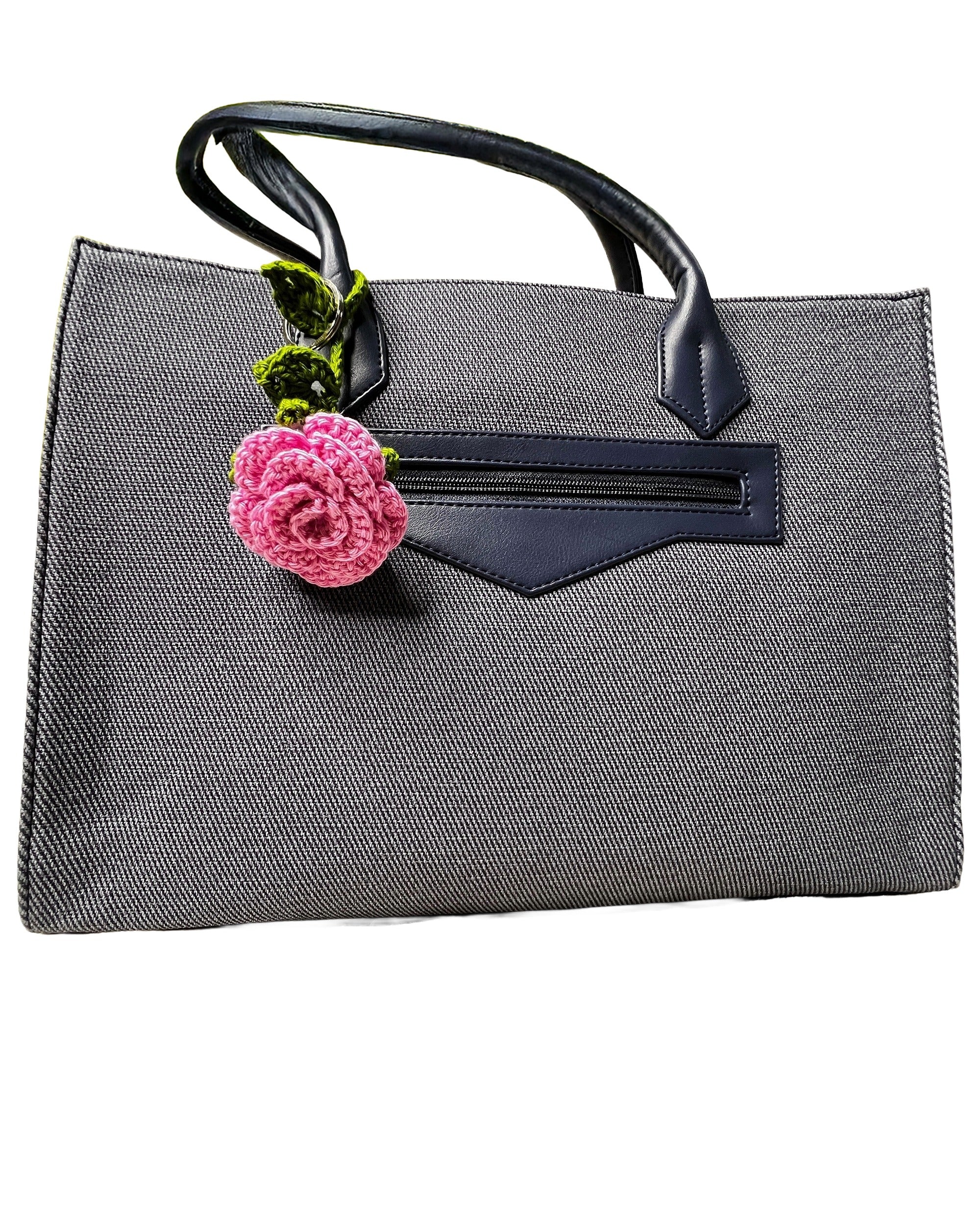 🌸 Blooming Charms - Morning Dew – Pink Rose with Green Leaves