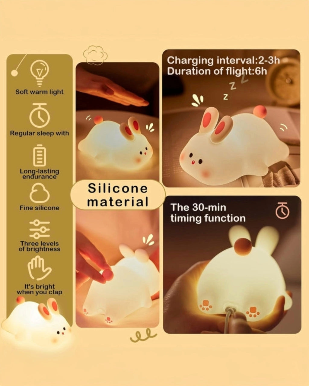 Big Face Rabbit Silicon Lamp