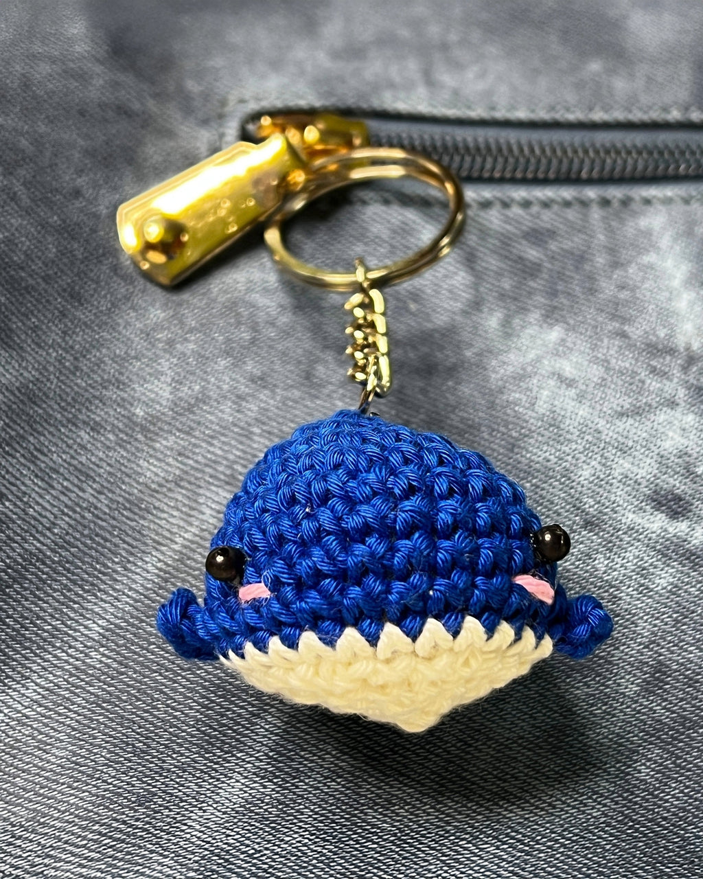 ❄️ Ocean & Arctic Friends – Deep Sea Whale – Ocean Blue Amigurumi Charm
