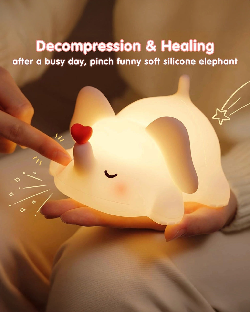 Cute Elephant Silicon Night Lamp