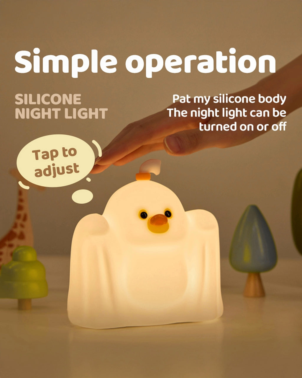 Ghost Duck Silicon Night Lamp