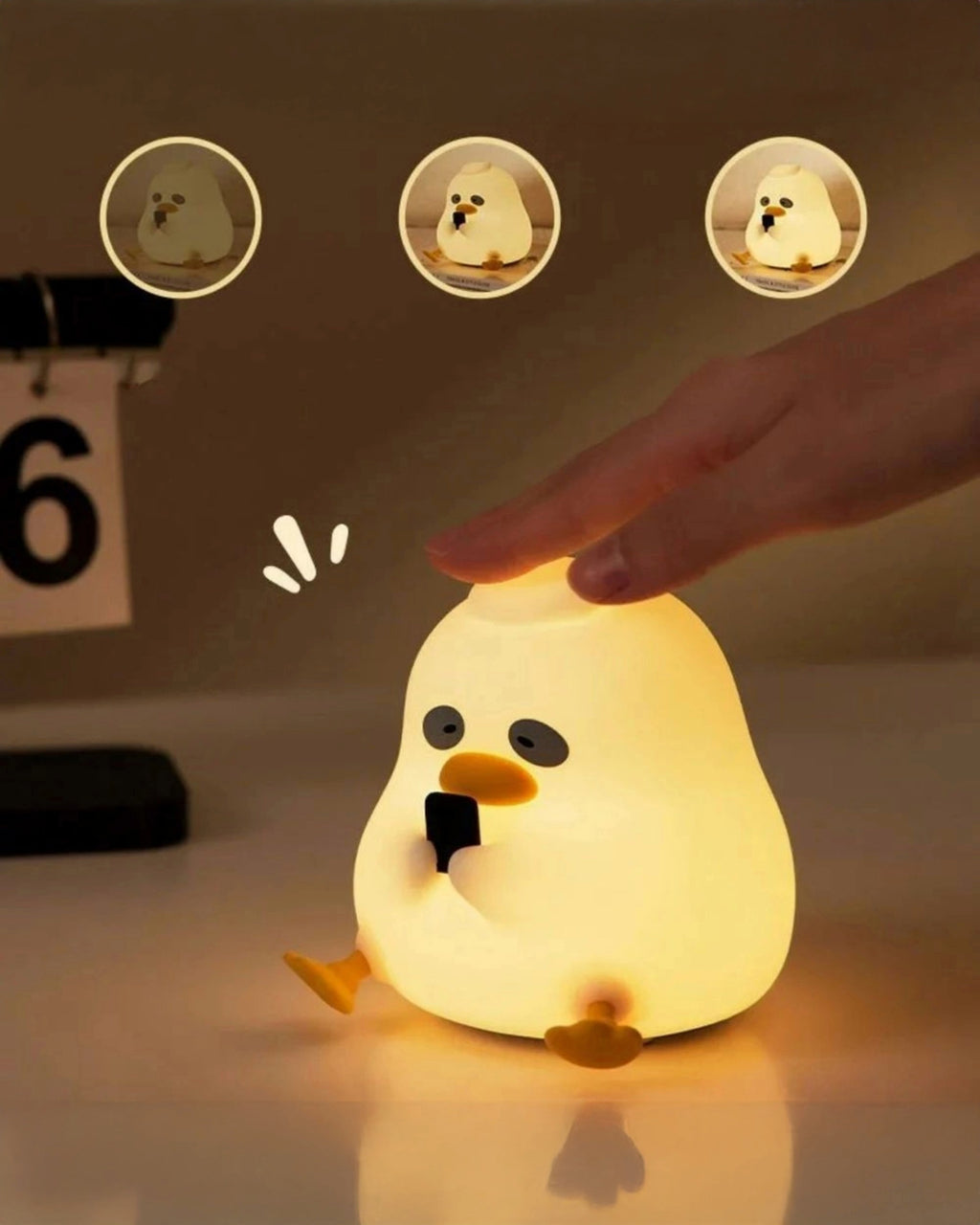 Dark Circle Duck Silicon Night Lamp