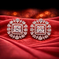 Rose Gold Square Halo Stud Earrings - Clear Square