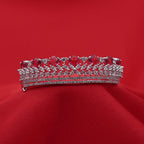 Ruby-Red Stone Statement Bracelet (Free size)