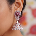Ruby Pink Floral Jhumka