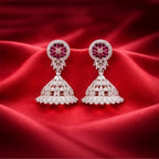 Ruby Pink Floral Jhumka