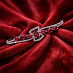 Ruby Red Stone American Diamond Statement Bracelet (Free size)