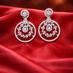 Floral Vine Crystal Drop Earrings