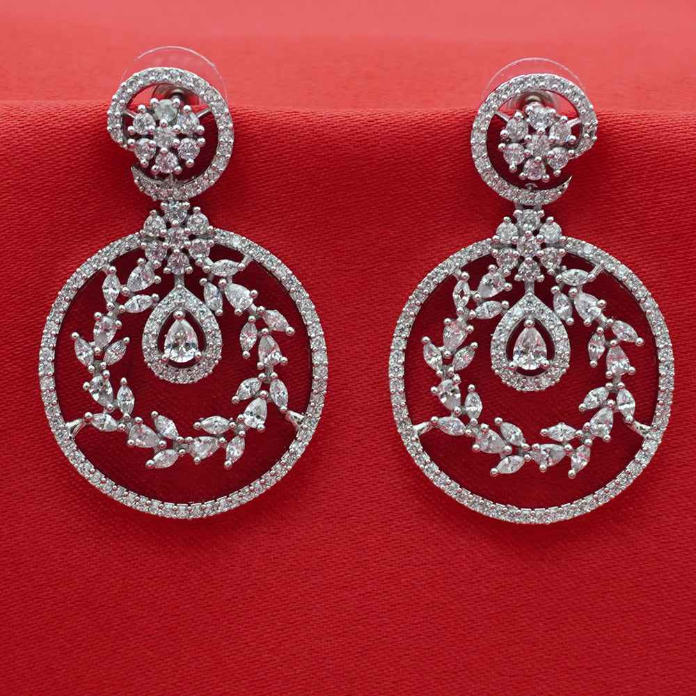 Floral Vine Crystal Drop Earrings