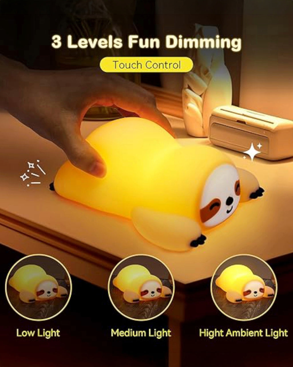 Sleepy Sloth Silicone Night Lamp