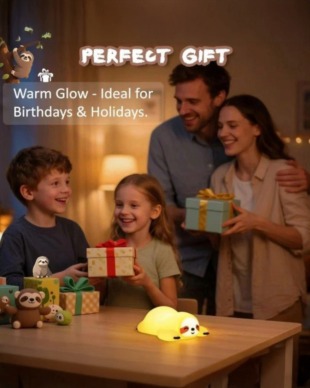 Sleepy Sloth Silicone Night Lamp