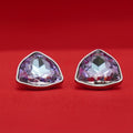 Lavender Prism Geometric Crystal Stud Earrings