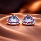 Lavender Prism Geometric Crystal Stud Earrings